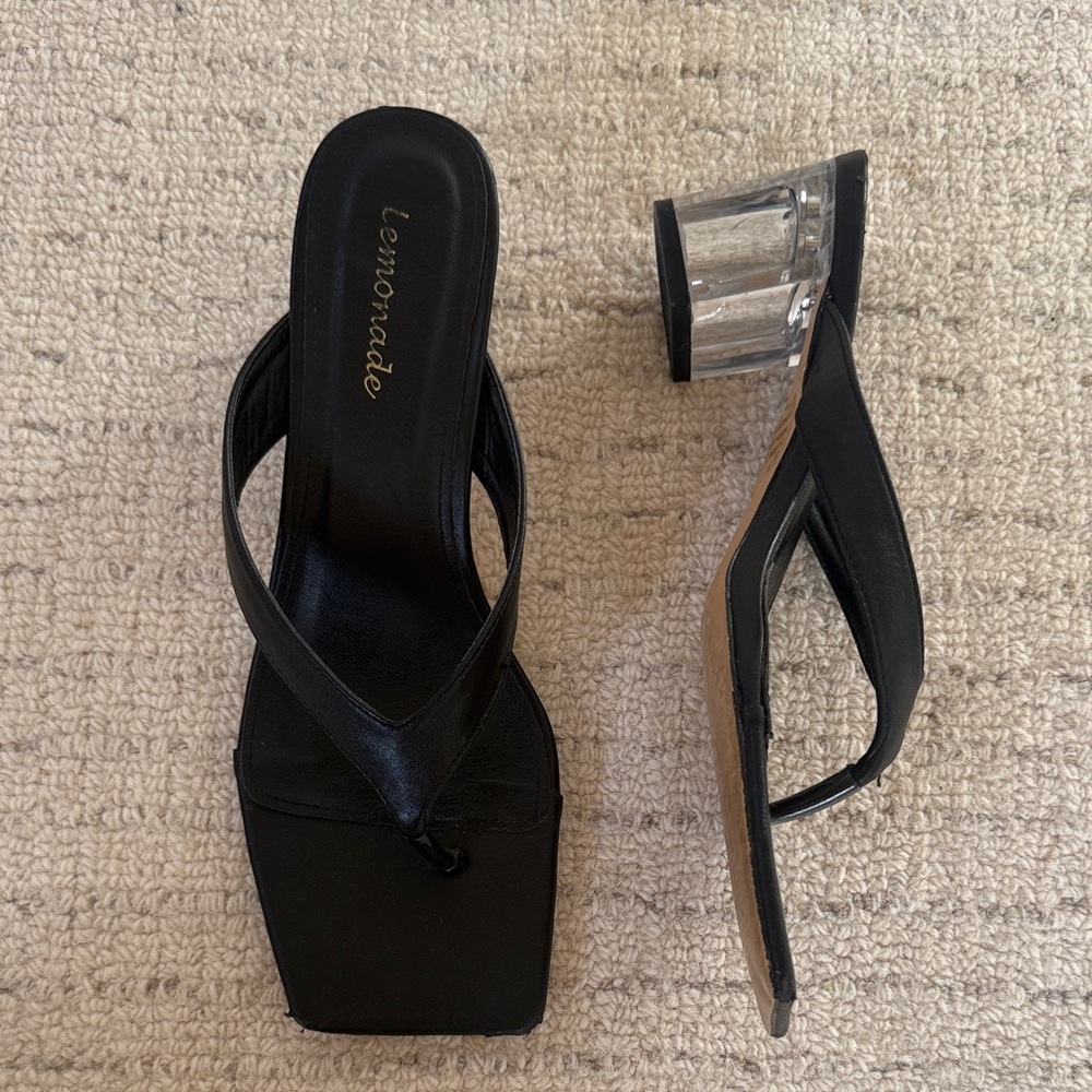 Black Women's Clear Block Heels